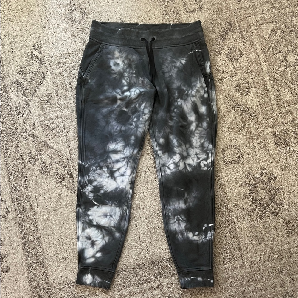 lululemon athletica Black and White Tie-Dye Joggers